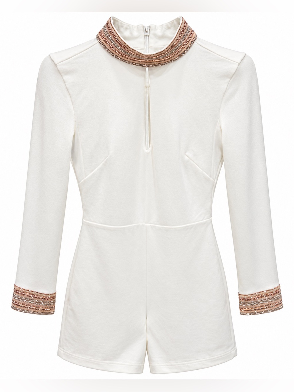 Vintage Bebe Bright White Embellished Romper Size 4